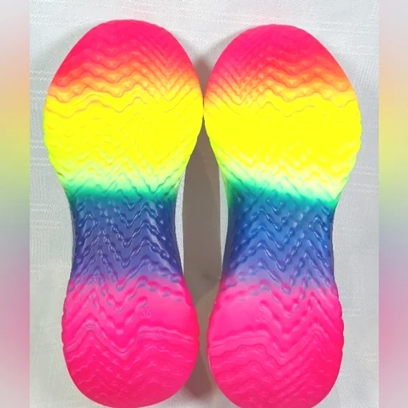 SHOES Women Sneakers Rainbow White Lightweight Casual Shoes Size 7 - Picture 8 of 13